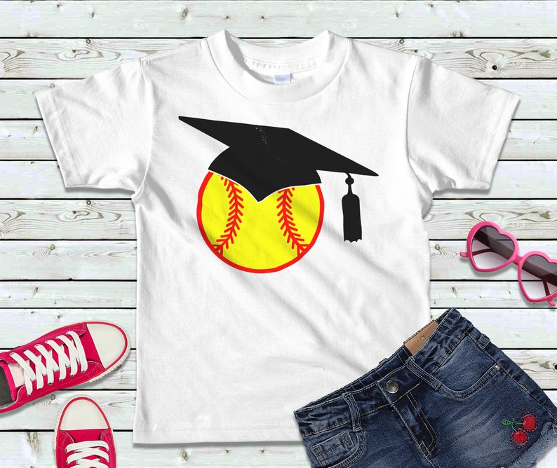 Graduation Cap Softball Senior Svg for Graduate, png, pdf, dxf, banner, clipart, sublimation design download, sports image 2