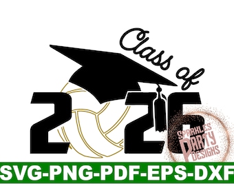 Klasse von 2026 Seniorvolleyball Graduierung svg, dxf, png, Sublimation, sublimieren, digitaler Download, Abschlusskappe, Schnittdateien Cricut, Sport