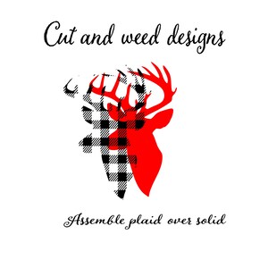 Buffalo Plaid Deer svg, Plaid Deer Head Svg, plaid Deer svg, Deer Head svg, Buffalo Plaid svg, Fall svg, antlers, SVG, cricut, silhouette image 6