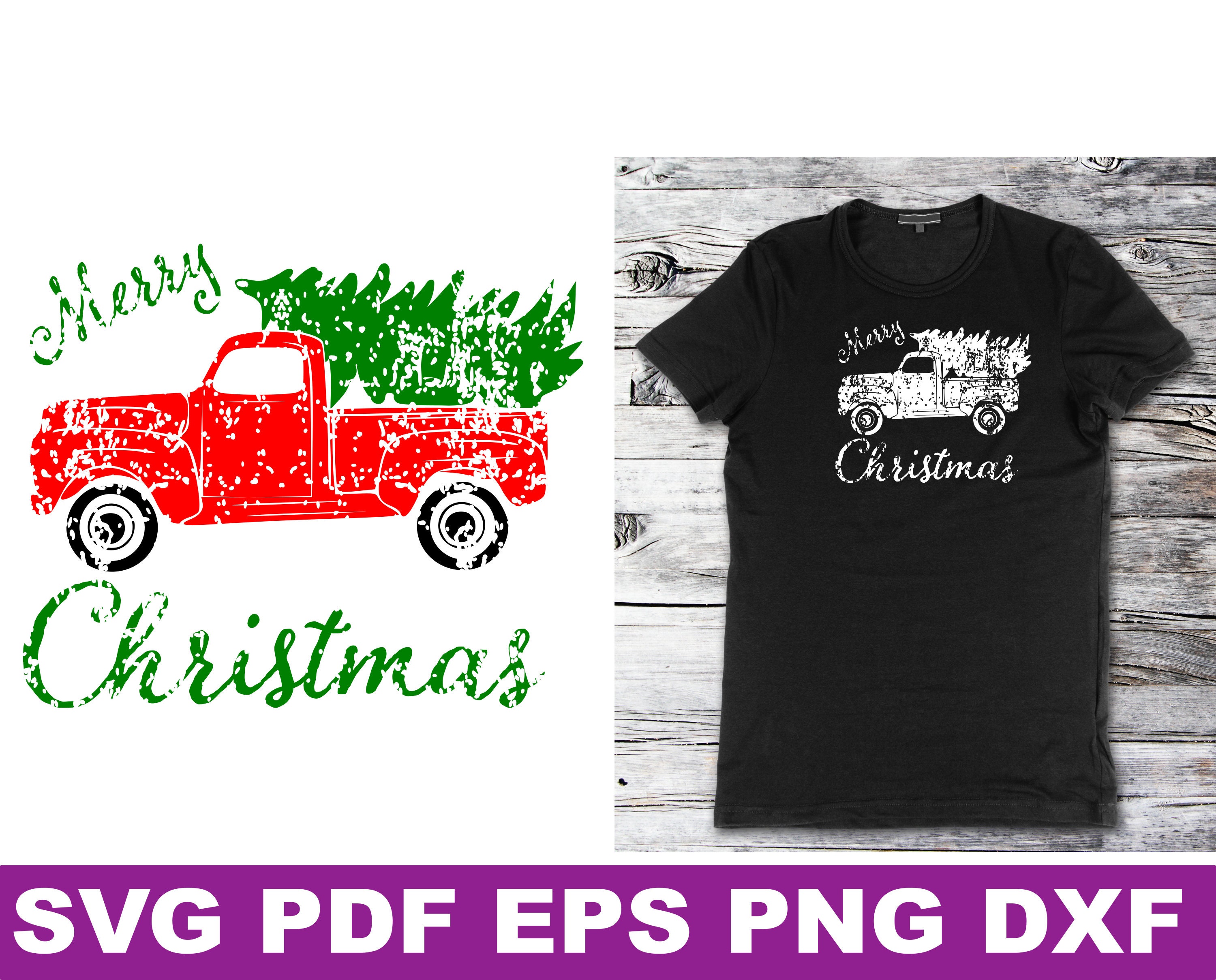 Download Vintage Christmas Svg Vintage Red Truck Svg Vintage Svg Etsy
