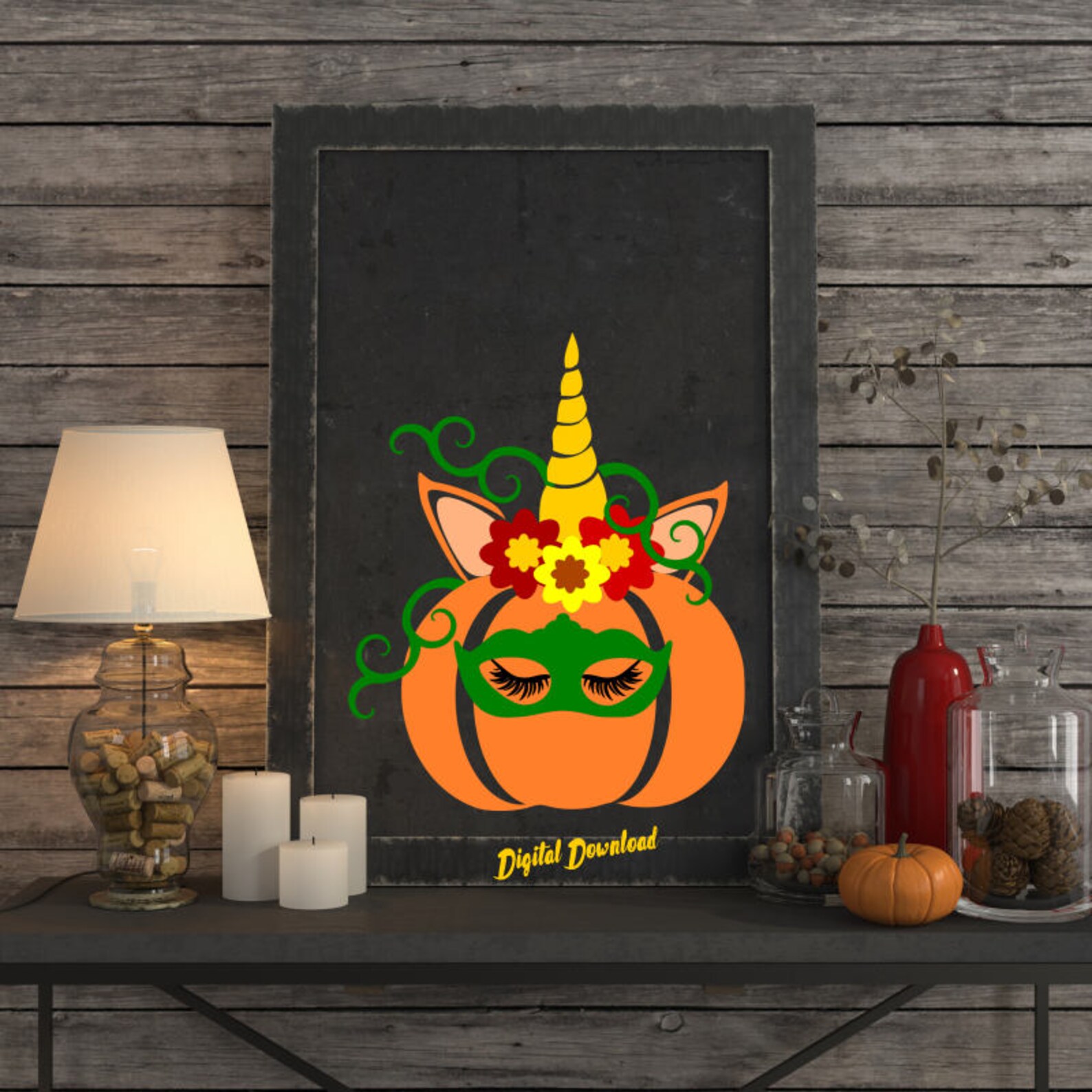 Unicorn Pumpkin Fall SVG Cut Files Autumn Sublimation Graphic | Etsy