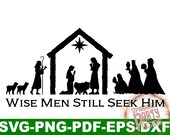 Nativity svg, nativity svg files, nativity scene svg, Christmas svg, svg Christmas, wise men still seek him svg, svg files for cricut,