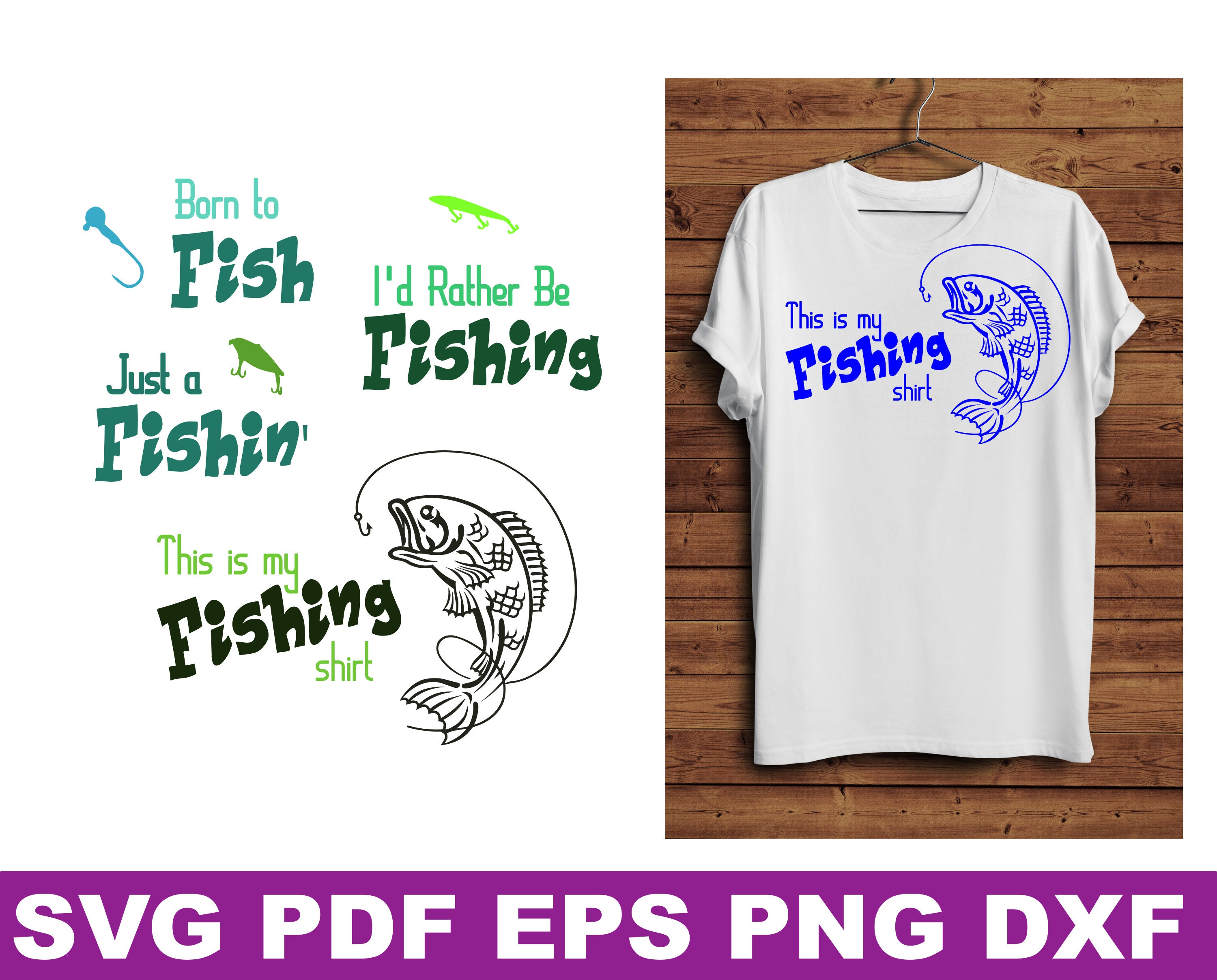 Bass Fishing SVG, Fisherman Svg, Just a Fishin, Fish With Reel