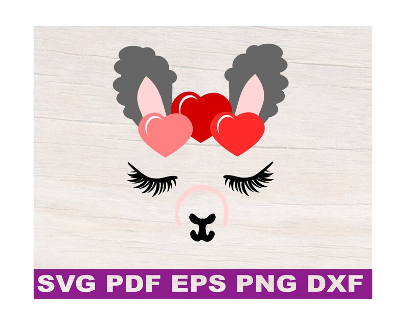 Download Llama Heart Llama valentine LLama Face svg Girl Llama | Etsy