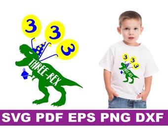 Three Rex, Three rex svg, Three Rex file,  Dinosaur Birthday svg, birthday svg, dinosaur svg, three year old svg, third birthday svg