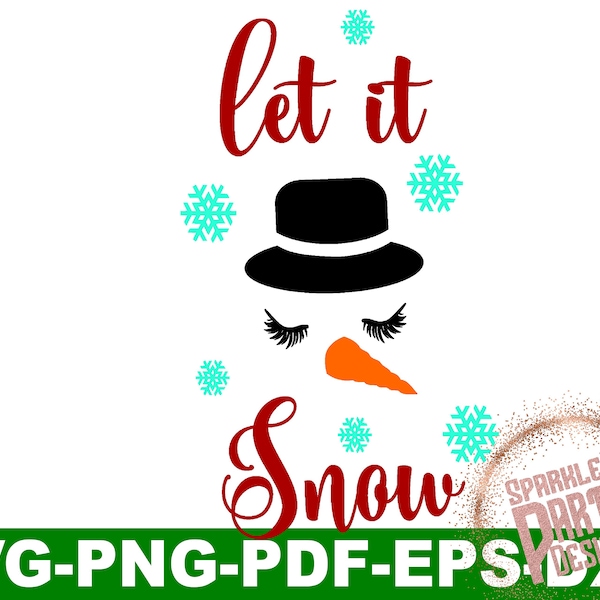 SVG Christmas Snowman face SVG, Snowman Let it snow svg, cut file, Dxf, Eps, svg snowman svg cut files svg for cricut silhouette winter svg