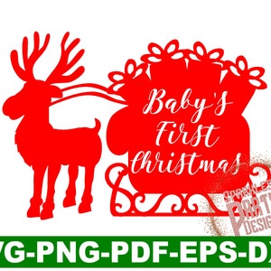 Baby&#39;s First Christmas SVG Files for Cutting DXF Cricut Designs - SVG Files Christmas,  Svg cut files for cricut or silhouette,  first