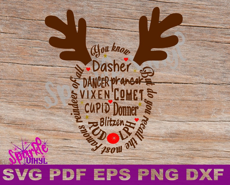 Reindeer Printable Reindeer Art Reindeer Names Christmas - Etsy