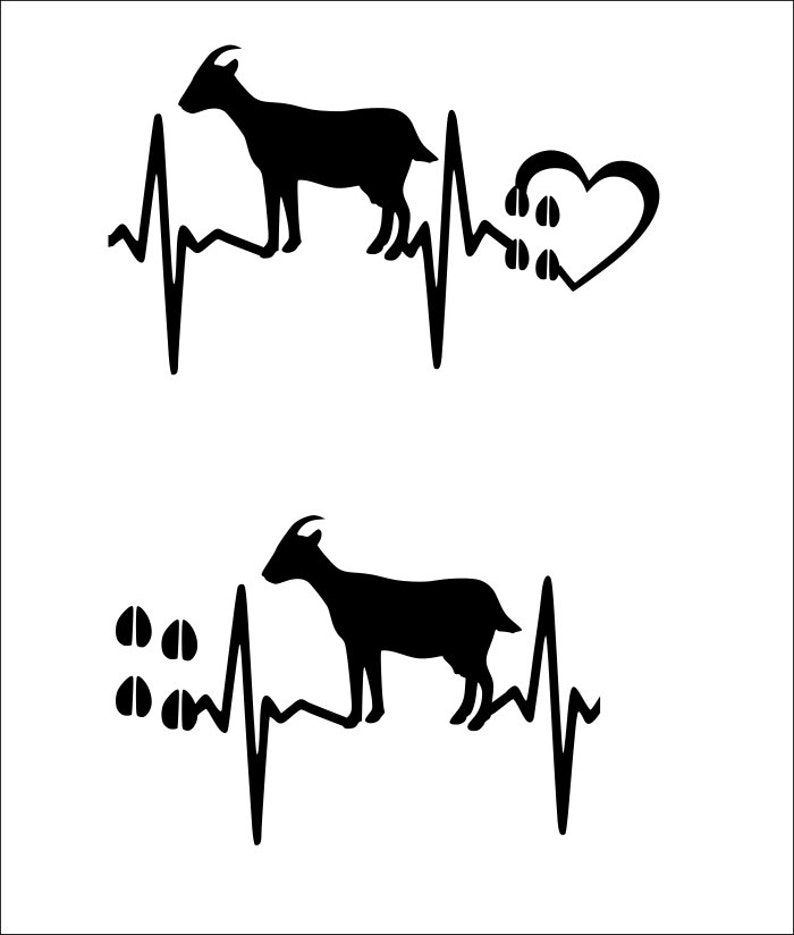 Download SVG Cut File Goat Heartbeat hoof marks with heart Scrapbook | Etsy