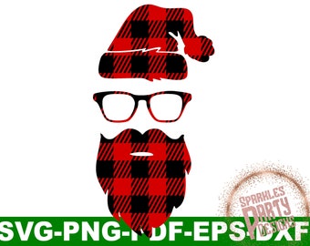 Santa Christmas Buffalo Plaid Shirt cut file svg for cricut or Shillouette, Svg Christmas Santa, Buffalo Plaid Santa Printable SVG Iron on