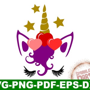 Valetine&#39;s Day Unicorn heart svg, unicorn face svg files for cricut, unicorn svg file cricut, unicorn face svg file, unicorn svgsilhouette
