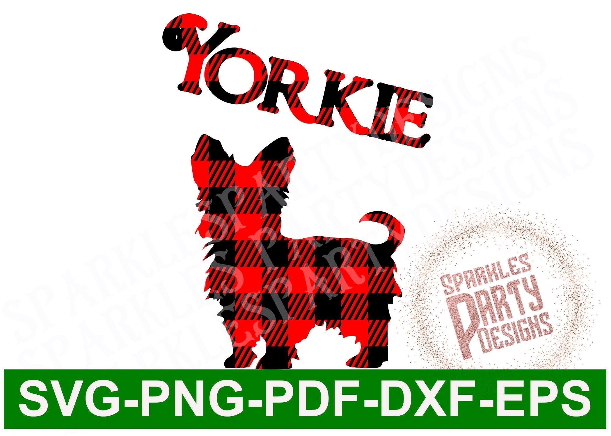 Yorkie Svg File Yorkie SVG Cutting File for Silhouette and Cricut Buffalo Plaid ...