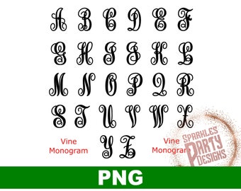 Monogram letters svg, Monogram svg, letters svg, script monogram svg, script letters svg, font svg, dxf files, svg files for cricut, script