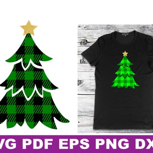 Buffalo Plaid Christmas, Buffalo plaid svg, Christmas tree svg, Buffalo Plaid Stencil, Christmas Plaid tree svg, svg files for cricut, DXF