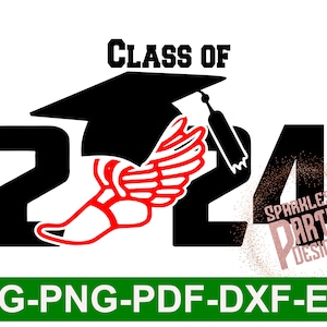 2024 Cross Country Runner Graduation Senior SVG, Sublimation Design Download png, DTG, Clipart, banner art, Cut files for Cricut image 1