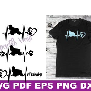 Könnte beinhalten: Schwarze und weiße Silhouette eines Hundes mit einer Herzschlaglinie und einem Pfotenabdruck. Der Text "Sparkle Vinyl" und "Furbaby" ist ebenfalls enthalten. Das Bild ist auf weißem Hintergrund.
