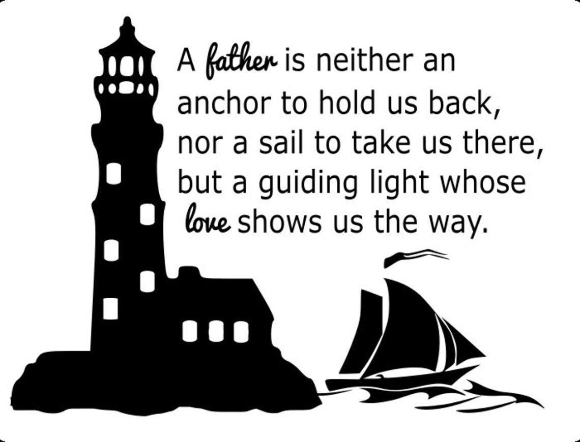 Father Guiding Light Lighthouse Father's Day Printable SVG Etsy