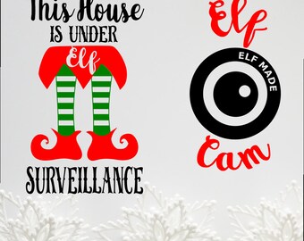 Svg Christmas,  Elf surveillance, SVG, dxf, pdf Camera, Christmas svg, ornament, Elf svg, svg files, svg designs, svg cricut, silhouette