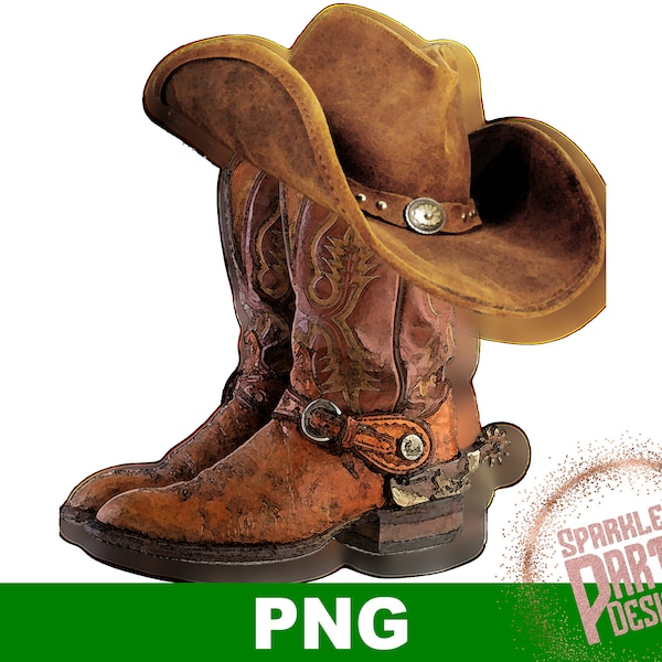 Cowboy boots and hat sublimation design download, sublimate, png, men, digital design, printable, sublimation graphics