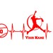 Softball Fastpitch Pitcher Name Heart beat Decal, Car, laptop phone sticker Custom Personalize Yeti Water Bottle Gift for softball