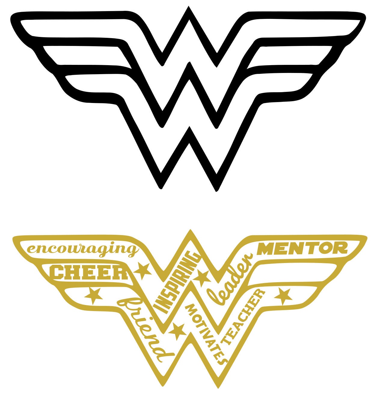 Download SVG Cut File Wonder Woman Cheer with blank space for Tshirt | Etsy