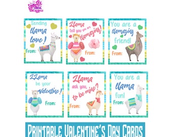 Classroom Valentines, Llama Valentine Day card for kids, Llama Valentines printable, Llama Valentine digital, Valentines llama, Llama card