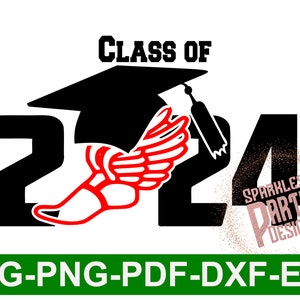 2024 Cross Country Runner Graduation Senior SVG, Sublimation Design Download png, DTG, Clipart, banner art, Cut files for Cricut image 4