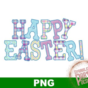 Modèle de lettres pastel Joyeuses Pâques téléchargement design transfert sublimé png, sublimation, clipart, imprimable, graphiques de sublimation