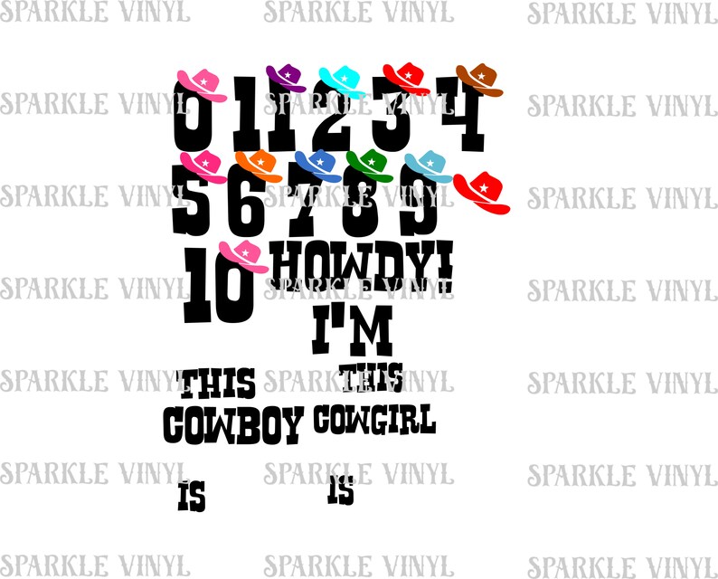 Download SVG Cowboy Cowgirl Birthday Party Age Numbers svg cut ...