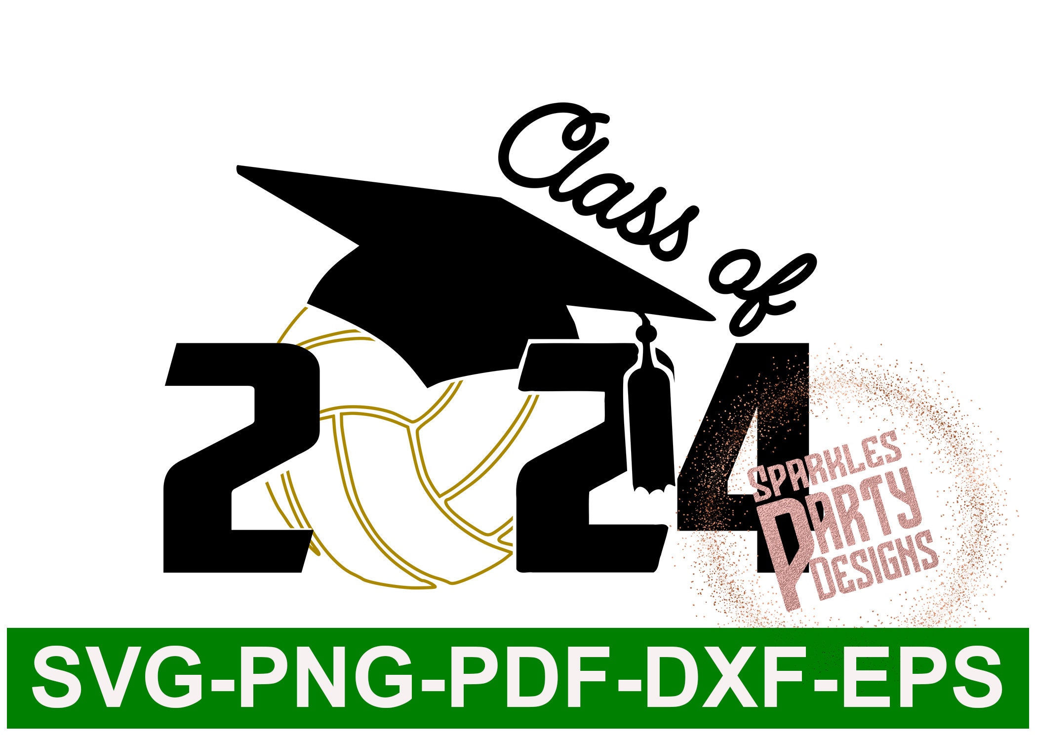 Class of 2024 Senior Volleyball Graduation Svg Dxf Png Etsy