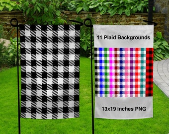 Buffalo Plaid background garden flag sublimation template design, pattern, 13x19 background, digital design, png, red and black, graphics