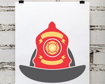 Printable Wall Art, Fire Department Prints, Fireman Helmet, Fireman Decor, fire hat, fireman hat, fire fighter helmet, fireman decor