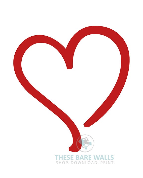 Printable Wall Art Red Heart Print Red Heart Red Heart - Etsy