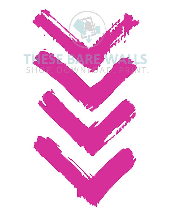 Chevron Print Pink Chevron Print Paint Stroke Pink Room Etsy