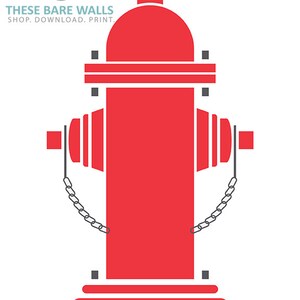 Printable Wall Art, Fire Department Prints, Fire Hydrant, Fireman Decor ...