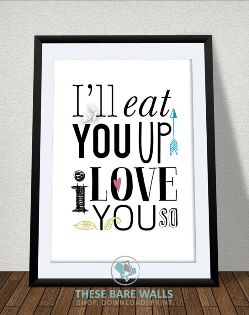 I Ll Eat You Up I Love You So Print Blue Nursery Etsy I Ll Eat You Up I Love You So Print Blue Nursery Etsy