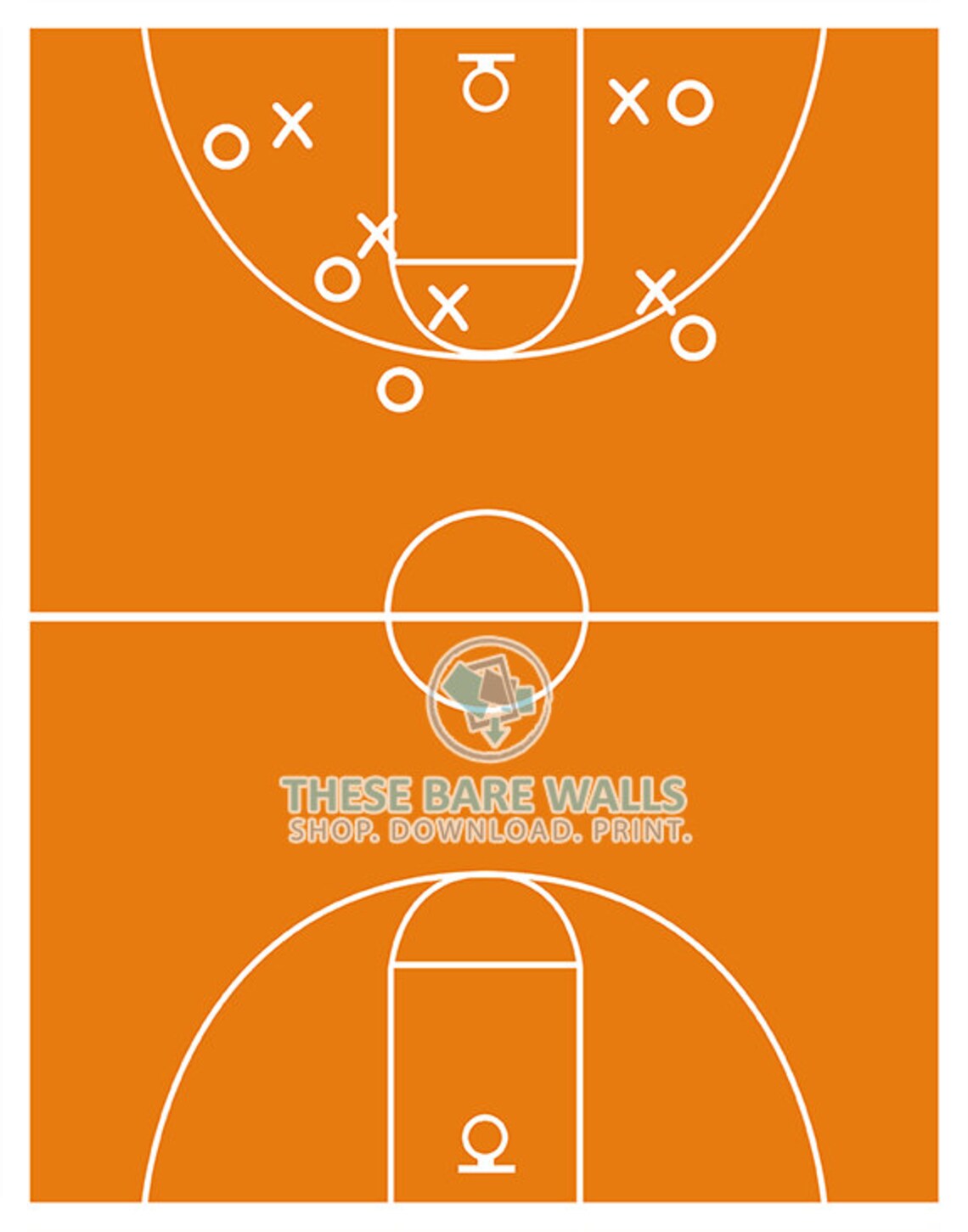 Basketball Court Print, Basketball Decor, Size 8x10, Basketball Print, Basketball Court