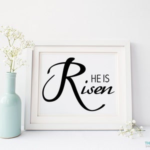 Printable Wall Art, He Is Risen Print, Religious Print, Easter Print, He is Risen Printable, He is Risen decor, Christian Printable