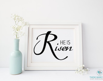 Druckbare Wand Kunstdruck, er ist auferstanden, religiösen Druck, Ostern Druck, er ist auferstanden druckbare, er ist auferstanden Dekor, Christian Printable