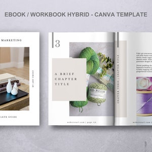 Canva eBook and Workbook Template with Content, Worksheet, Checklist, and Resources Page Templates. Great for crafters, creators and more!