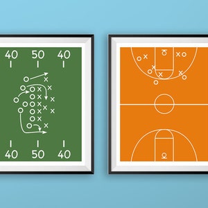 Printable Wall Art, Football Field Print, Football Decor, Size 8x10, Sports Fields Print, sports decor, sports prints, football field decor
