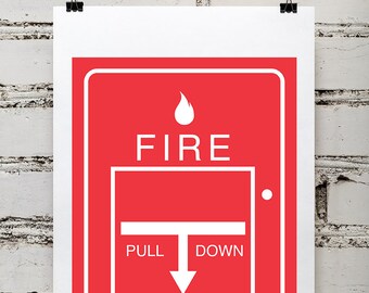 Fire Department Prints, Fire Wall Alarm Fireman Decor, Fireman prints, fire alarm print, little firefighter, fireman boys room decor