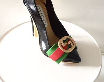Sale Edible Shoe High Heel Gucci Style Cake Topper Etsy