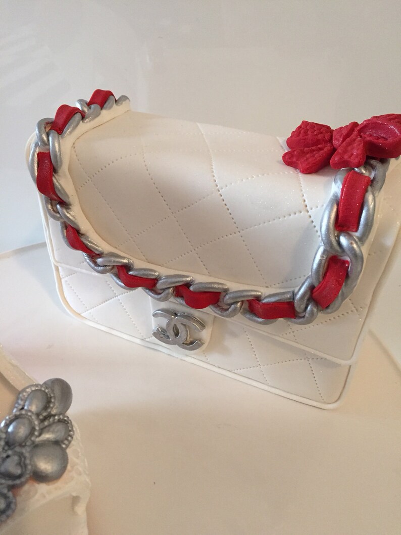 Gumpaste fondant purse bag cake topper decoration Kitchen & Dining Home