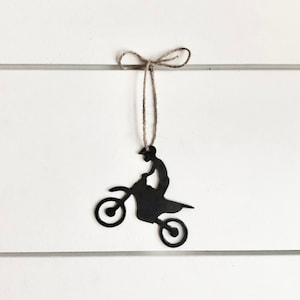 Dirtbike Ornament- Motocross Christmas Ornament - Dirtbike Gift Tag - Dirt Bike Gift - Keepsake Christmas Ornament - Metal Motorcycle
