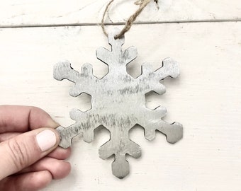 Snowflake Ornament - Metal Snowflake - Rustic Christmas - Christmas Gift - Holiday Decor - Metal Ornament