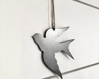 Dove Ornament - Bird Christmas Ornament - Rustic Christmas - Christmas Gift - Stocking Stuffer - Metal Ornament