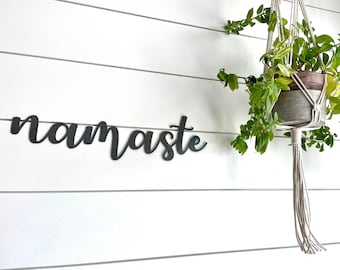 Namaste Sign - Yoga Decor - Namaste Wall Art - Meditation - Gift for Yogi - Yoga Sign - Metal Wall Art - Namaste Word