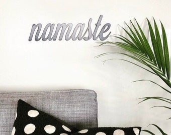 Namaste Sign - Yoga Decor - Namaste Wall Art - Meditation - Gift for Yogi - Yoga Sign - Metal Wall Art - Namaste Word