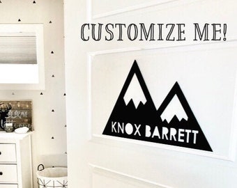 Custom Metal Mountain Sign - Custom Name Sign - Mountain Wall Art - Personalized Gift